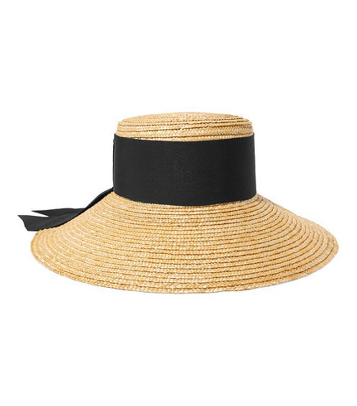 安娜贝尔罗缎镶边草帽