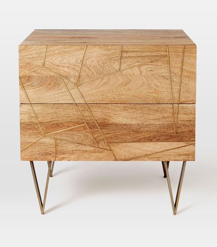 咆哮+兔子黄铜土工床头柜2抽屉