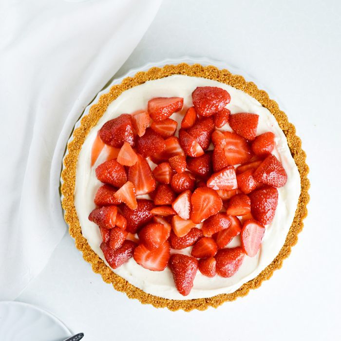 无烘焙白巧克力草莓挞