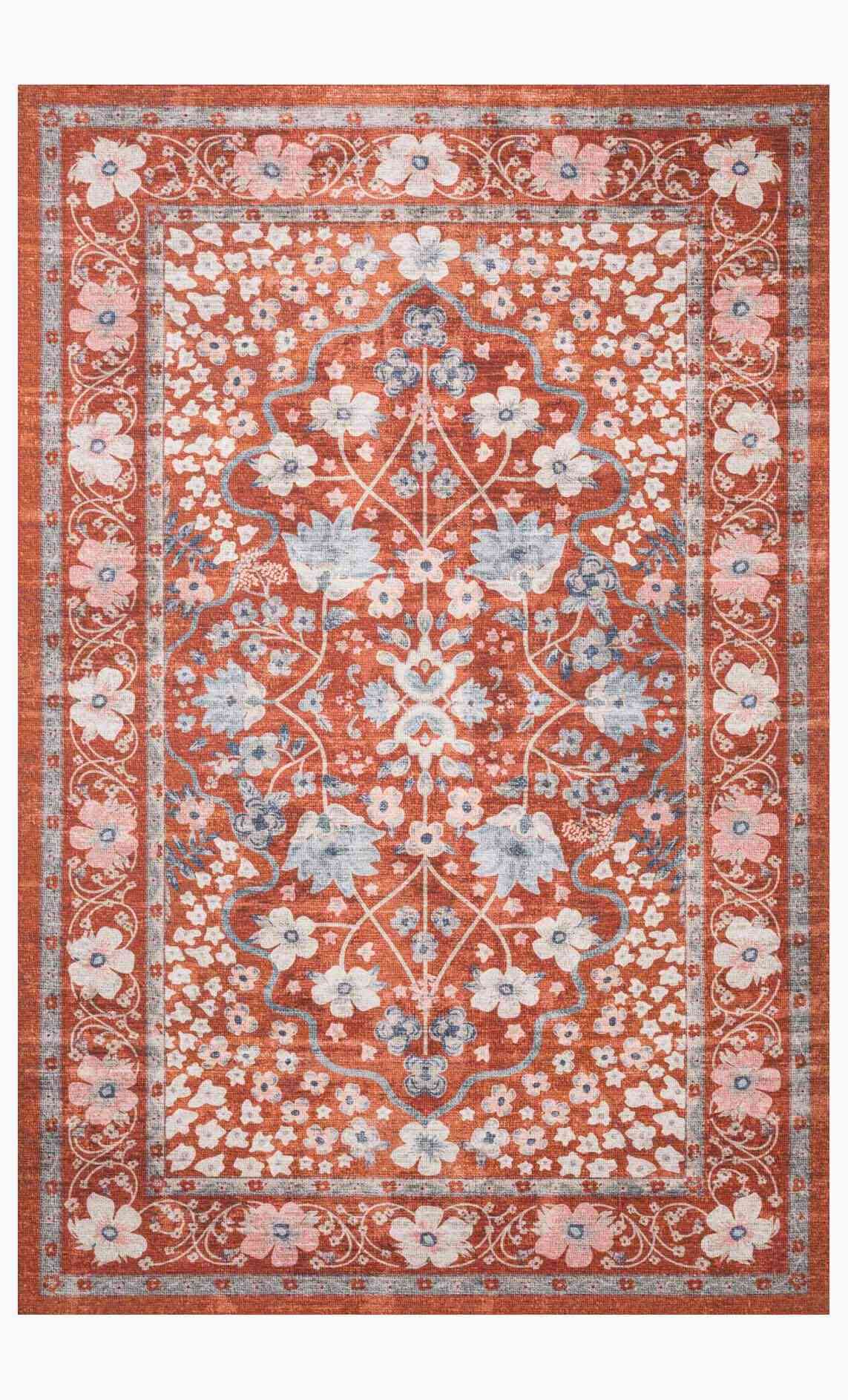 草甸深红印花地毯