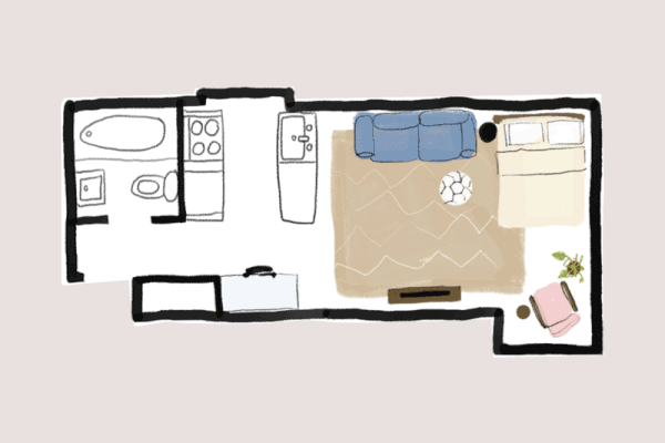 单间公寓布局及平面图