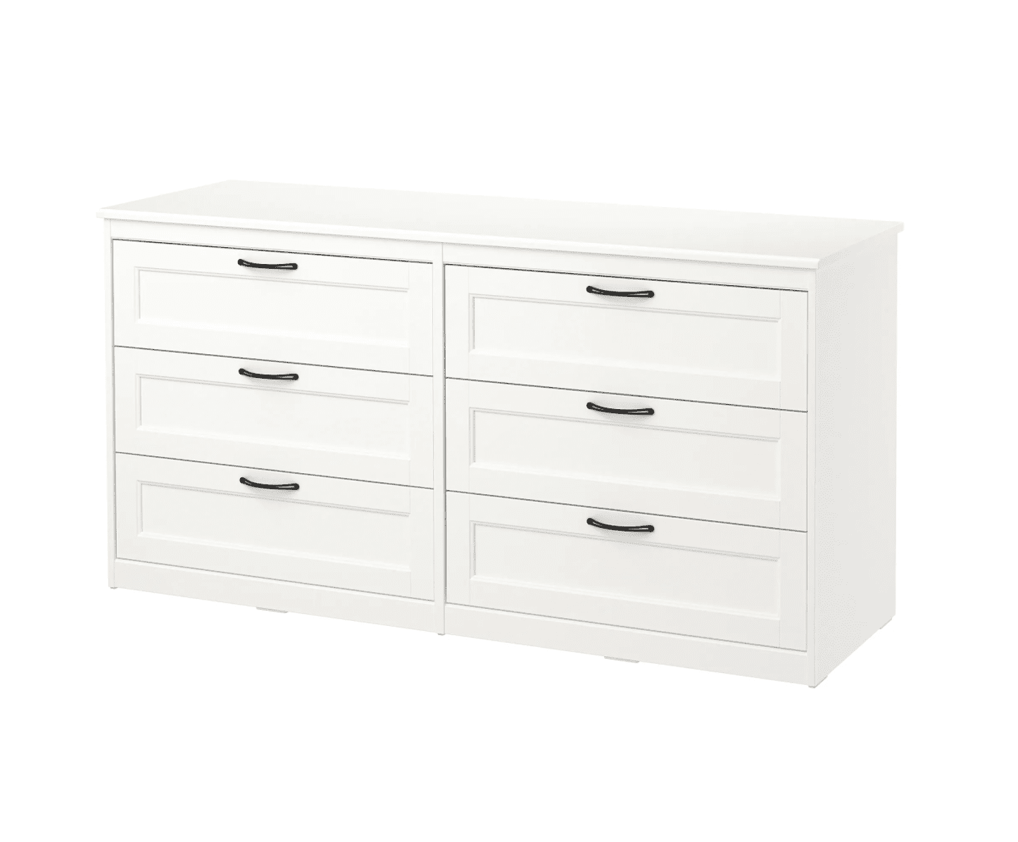 一个6个抽屉的白色梳妆台，目前在宜家出售