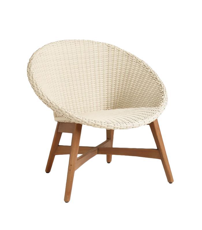 圆形全天候藤条椅套2:白色