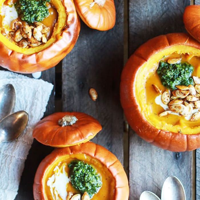 最好的南瓜子食谱-香蒜沙司南瓜汤