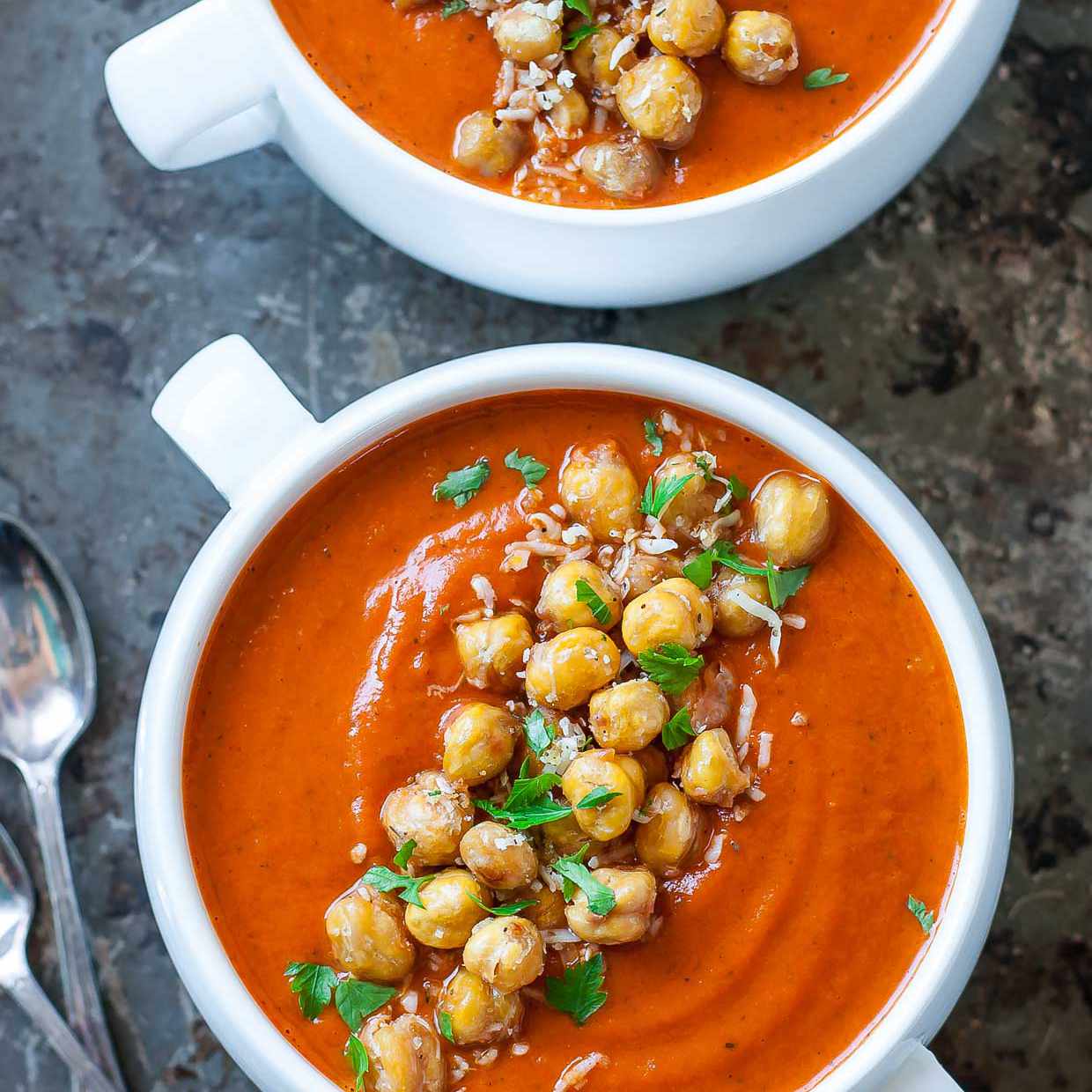 素食速食锅食谱-番茄鹰嘴豆汤