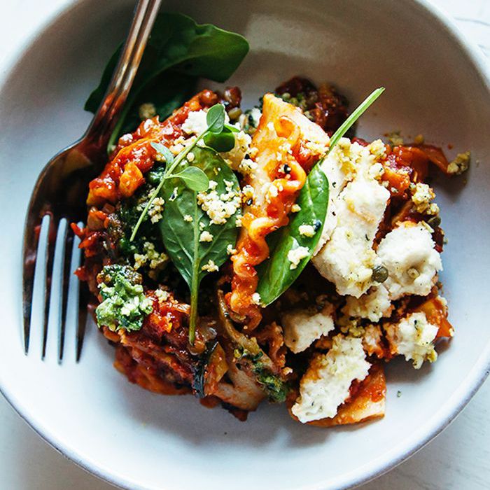 纯素烤宽面条食谱