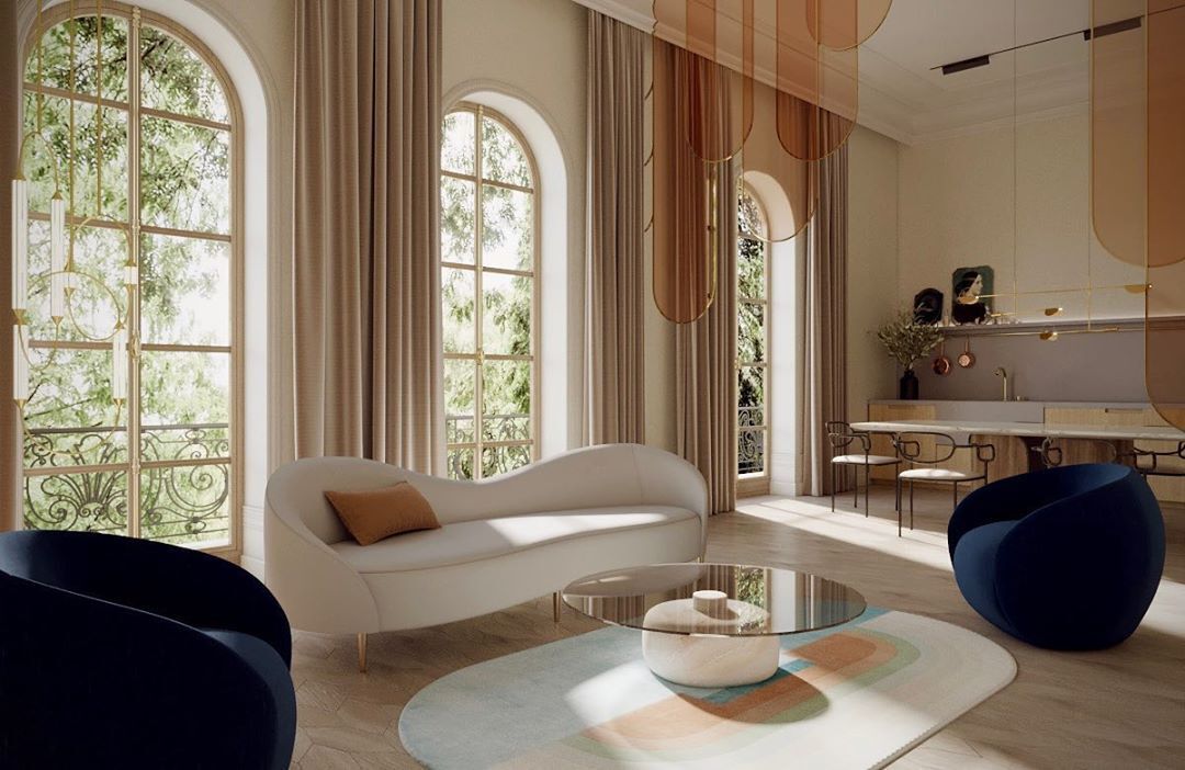 豪华圆形沙发。