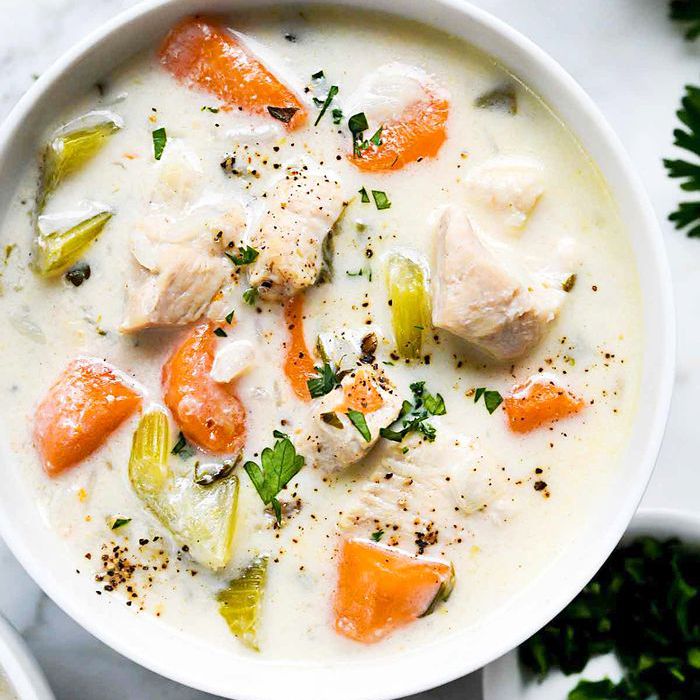 奶油鸡和野米汤