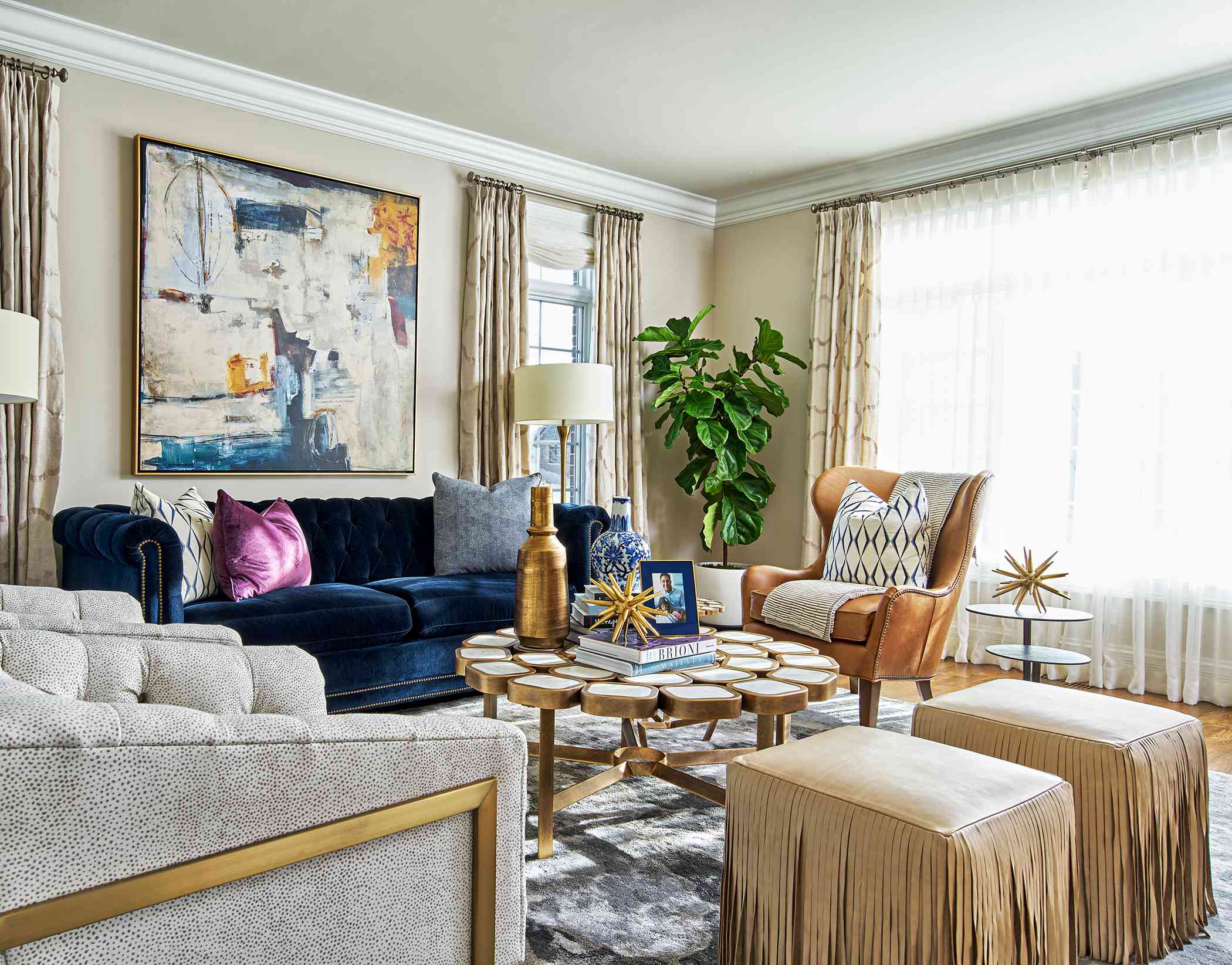 蒂凡尼布鲁克斯华丽的客厅改造