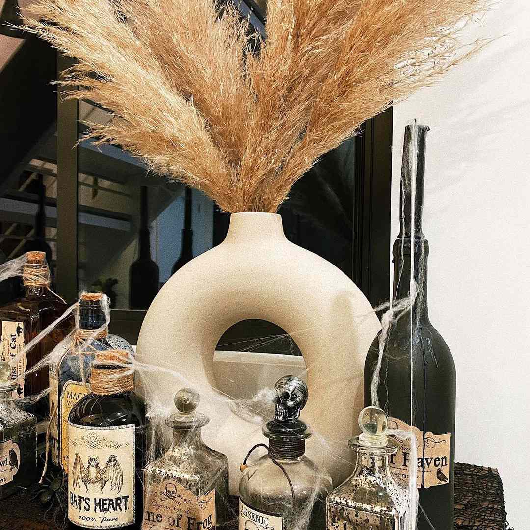 在瓶子上结蜘蛛网