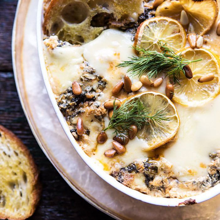 烤柠檬菠菜和朝鲜蓟酱