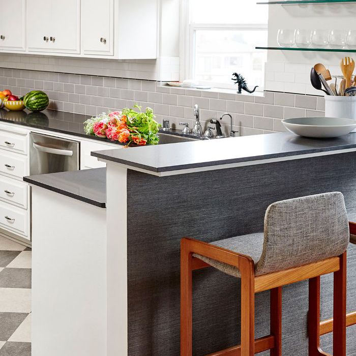 复古吧椅灰色羊毛软垫