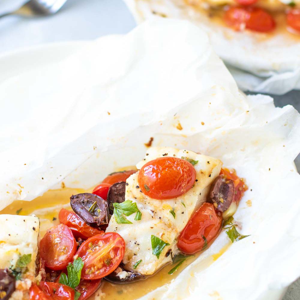 地中海风味的羊皮纸鱼