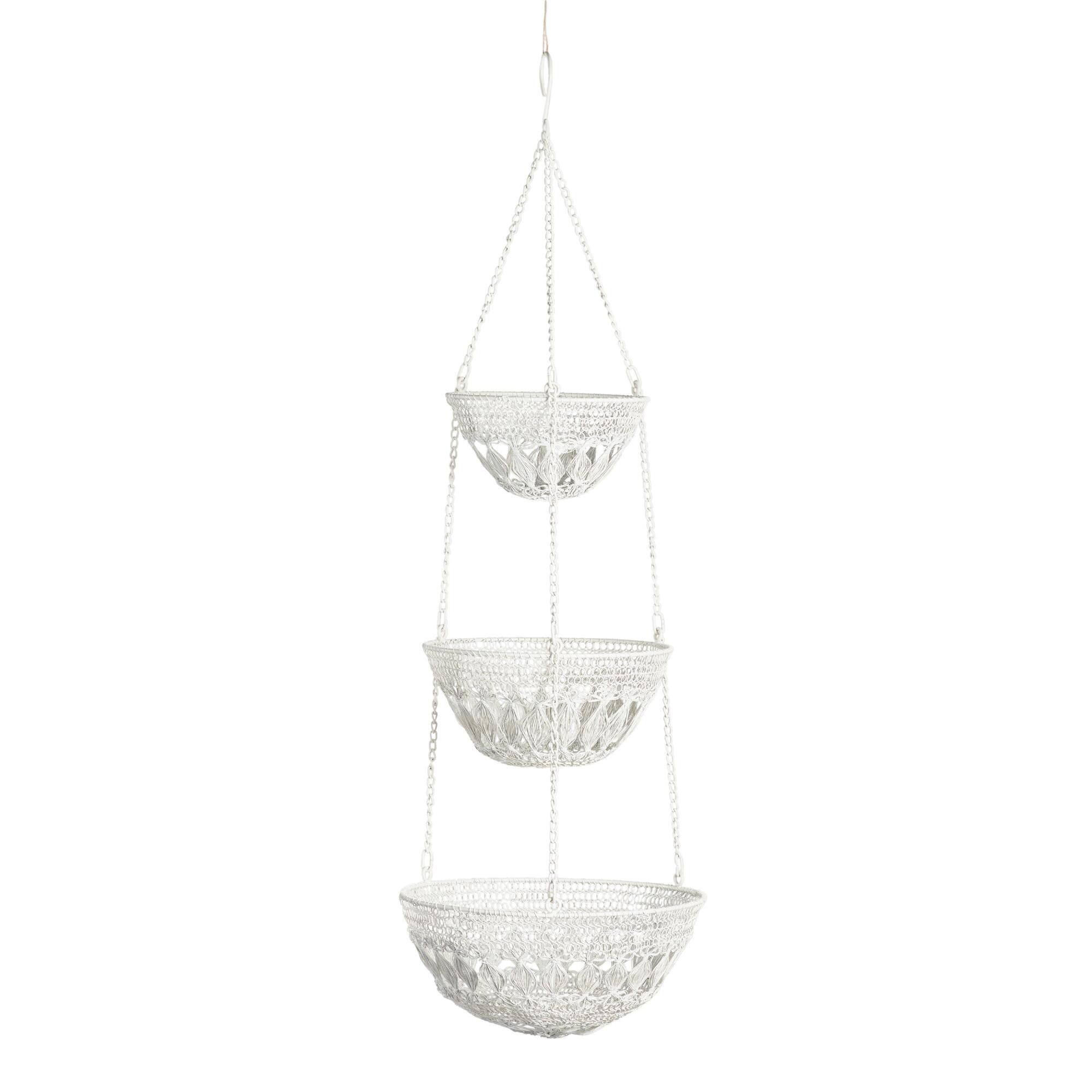 白线宏率3层悬挂篮子