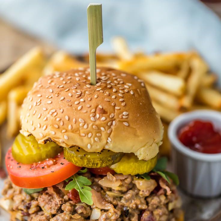 慢炖锅，培根，芝士，汉堡，牛肉酱