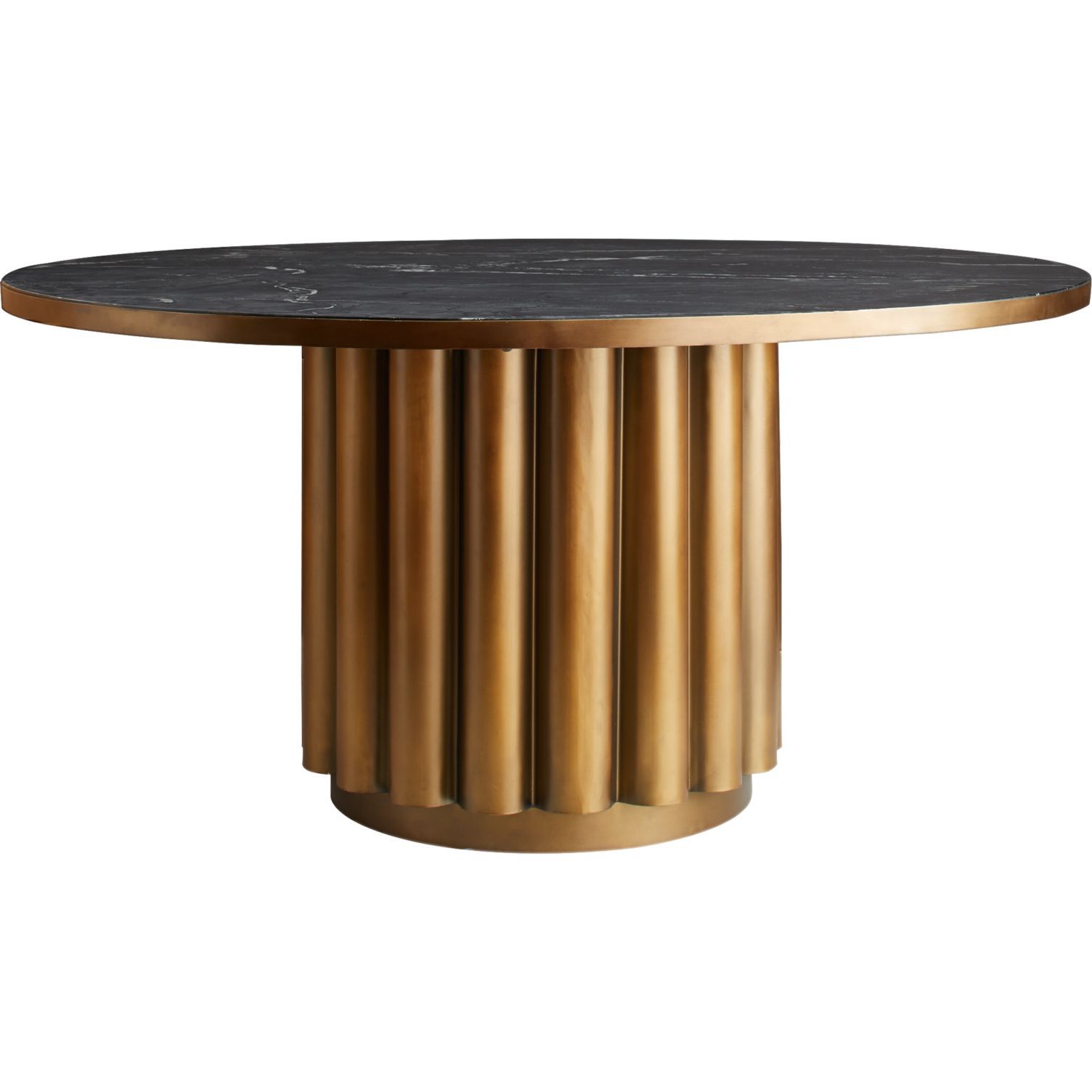 CB2黑大理石餐桌