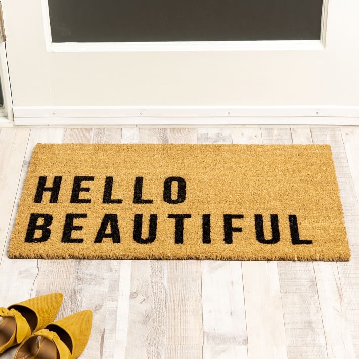 你好美丽的门垫。