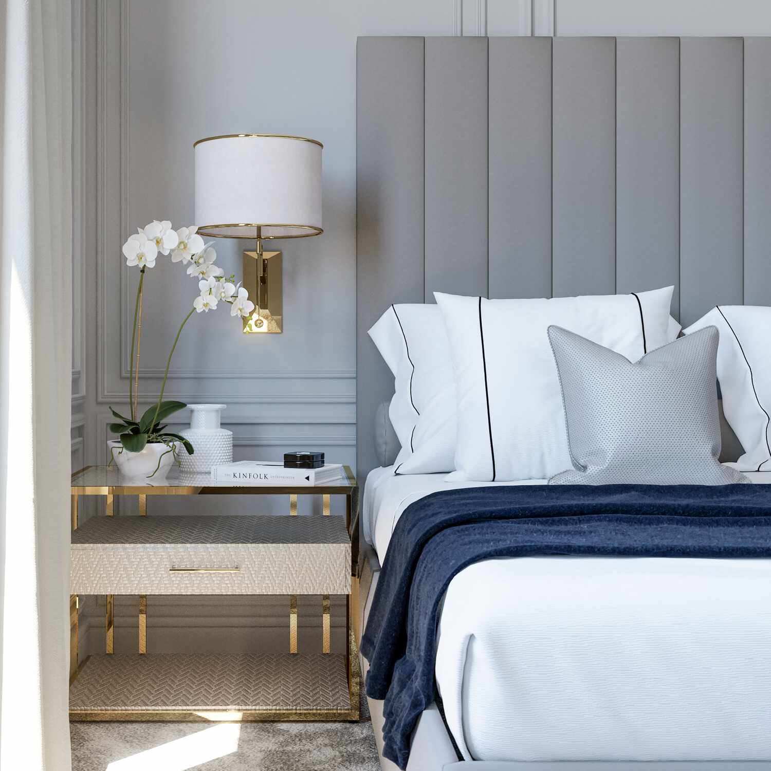 豪华床配柔软的床单。